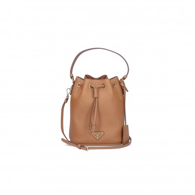 PRADA CALFSKIN LEATHER BUCKET BAG 1BE067 (19.5*15.5*10cm)